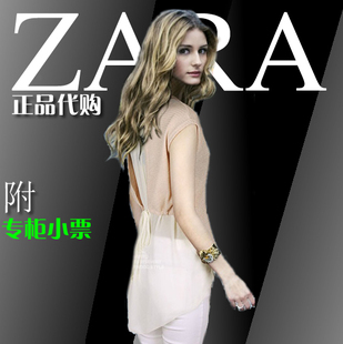  ZARA正品代购【香港站】女装蕾丝 雪纺衫 短袖 女装夏装新款