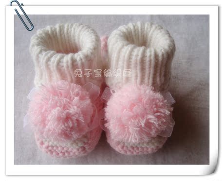 秋冬新款手工编织宝宝鞋婴儿毛线鞋男女童0-1