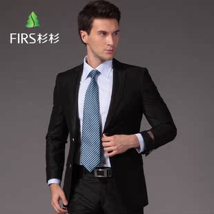  杉杉正品新款男韩版修身西装套装 商务结婚年会必备西服