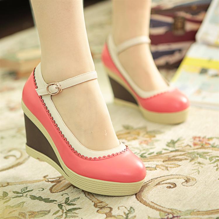 韩版公主鞋一字扣女鞋...