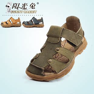  夏季新款童鞋男童凉鞋儿童凉鞋沙滩鞋真皮韩版包头童凉鞋皮鞋