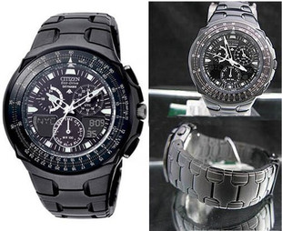  【情人节礼物】西铁城黑钢光能版万国时间飞行表JR3159-53E