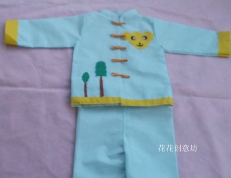 儿童环保演出服可爱唐装衫男童表演服幼儿园手