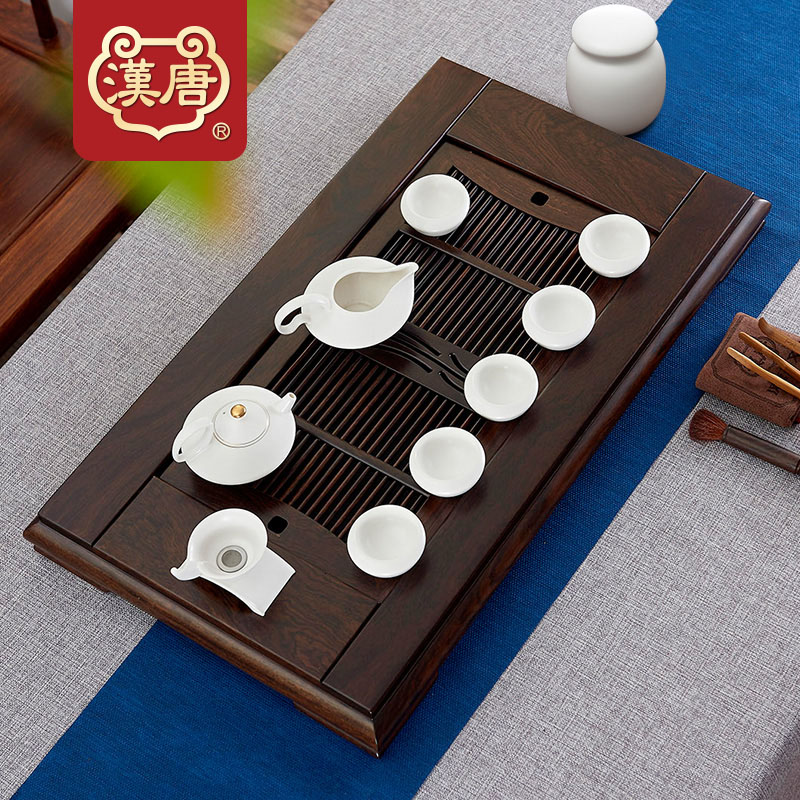 汉唐茶盘 实木黑檀木大号排水式茶台 品味功夫茶具茶海托盘套装|ruв категории посуда, чайный сервиз, чайный поднос - от Buy2taobao.com для оказания профессиональной услуги покупки агента Taobao