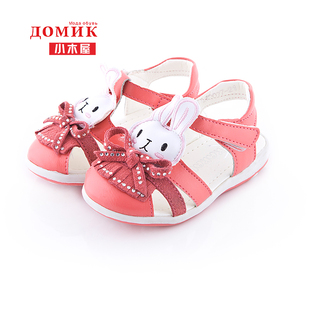  【七仔团】4.3 10点开抢 蝴蝶结可爱公主鞋女童牛皮凉鞋 真皮童鞋