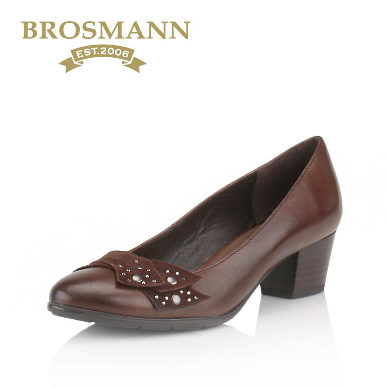 BROSMANN/宝舒曼2017秋冬新款牛皮蝴蝶结粗跟浅口女单鞋Z53504在类目 女鞋, 低帮鞋中 - 来自Buy2taobao.com提供专业的淘宝代购服务