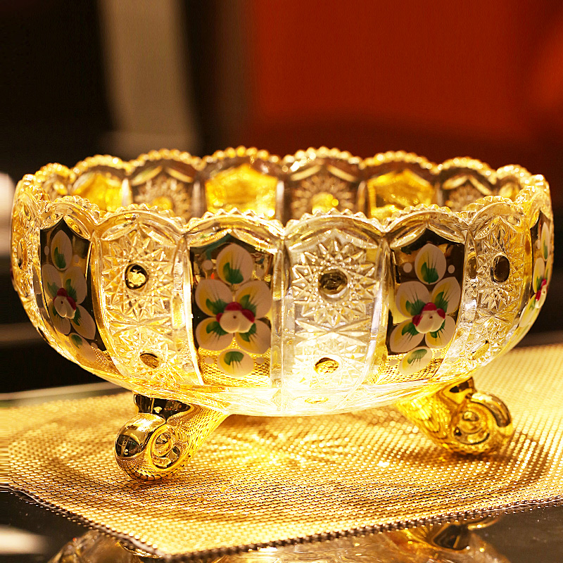 European style Luxurious Outline in gold originality crystal Glass Salad bowl household Fruit plate KTV Large a living room tea table Bowlin the Tableware , Tableware , Fruit bowl/Fruit plate/Hamper category - from Buy2taobao.com to provide professional Taobao agent buy service