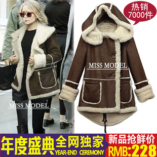  冬装新品加厚棉服 羊羔毛保暖棉衣女 中长款棉袄韩版女装厚外套女