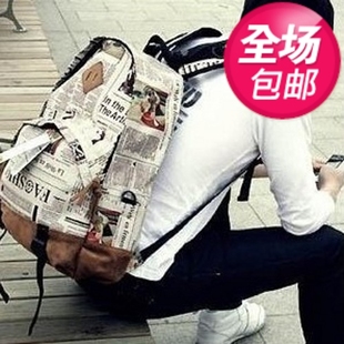  包邮新款男式双肩包男包背包学生书包男韩版个性时尚学院风潮