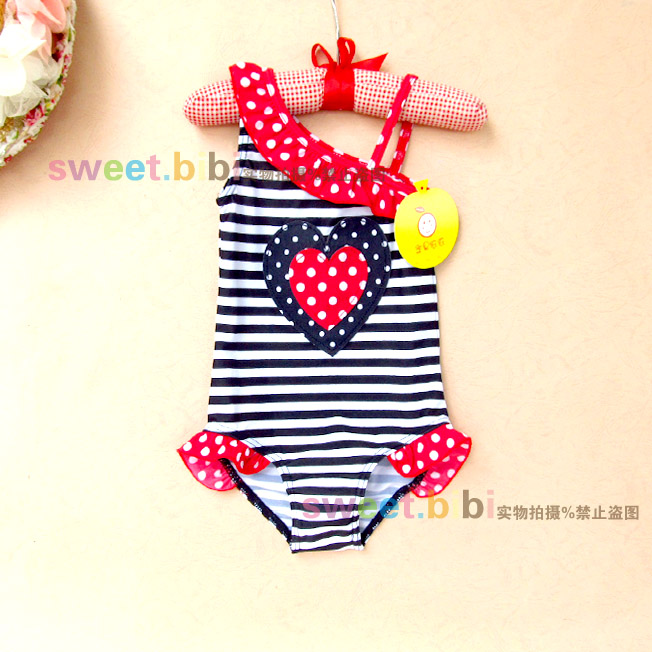 38 summer children girl love Oblique gules Wave stripe Piece swimsuitin the Sports/Yoga/Fitness/Fans supplies , Swim , Children's swimwear/Pants category - from Buy2taobao.com to provide professional Taobao agent buy service
