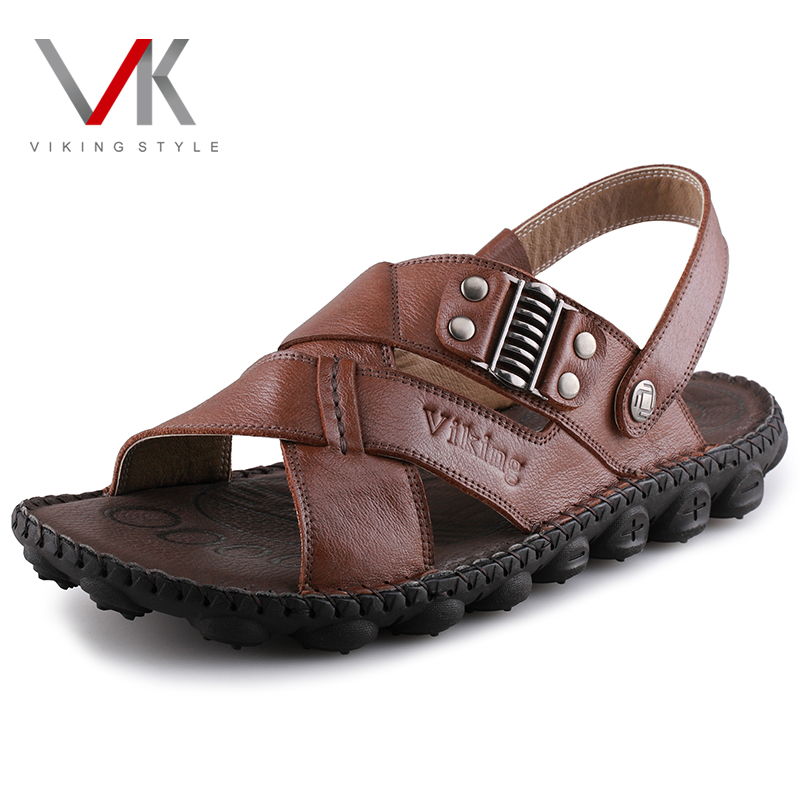 the vikings of high-end pure handmade leather sandals male breathable ...