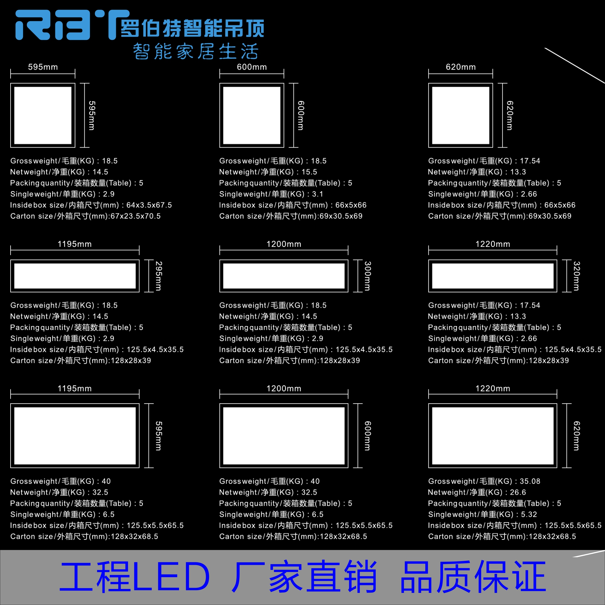 工程灯LED平板吊装卡簧吸顶300*595*600*1195*1200集成石膏灯厂销在类目 家装主材, 集成吊顶, 电器模块, 照明模块中 - 来自Buy2taobao.com提供专业的淘宝代购服务