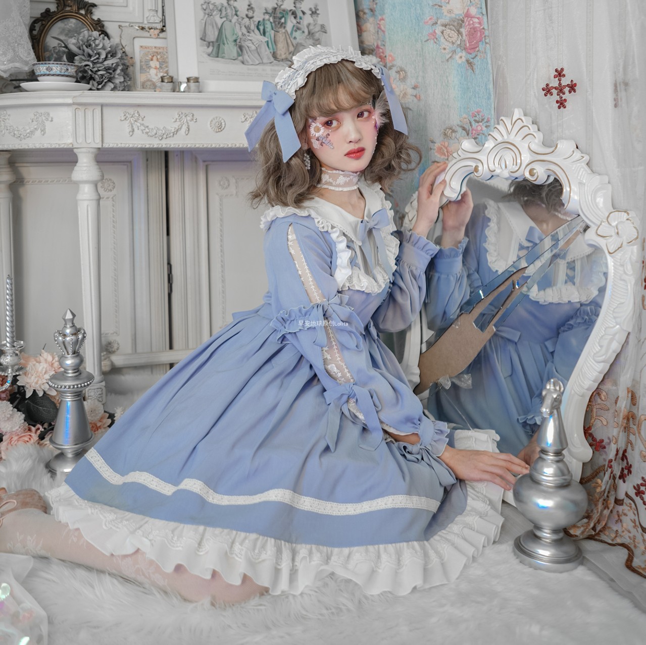 【岚色记忆】早安地球lolita配饰小物边夹 发带 choker 现货包邮|ruв категории плесень играть/Аниме/вокруг/cos/настольные игры, вторичный элемент Лолита, Лолита/мягкая одежда/переплет - от Buy2taobao.com для оказания профессиональной услуги покупки агента Taobao