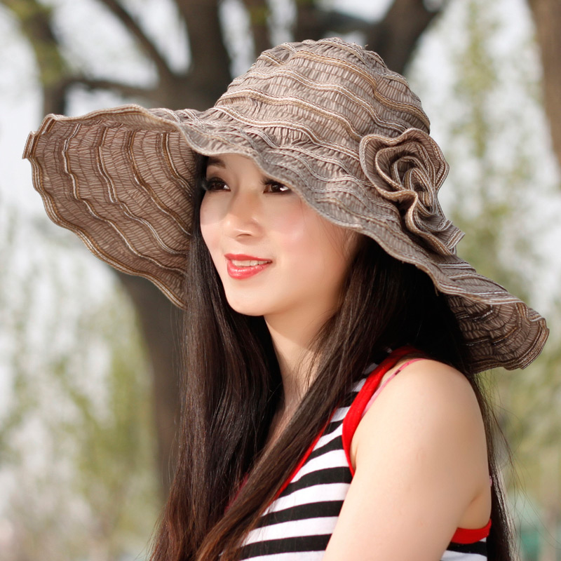 防曬帽子女遮臉出遊百搭時尚大沿2019新款夏季沙灘遮陽帽太陽帽夏在類目 服飾配件/皮帶/帽子/圍巾, 帽子中 - 來自Buy2taobao.com提供專業的淘寶代購服務