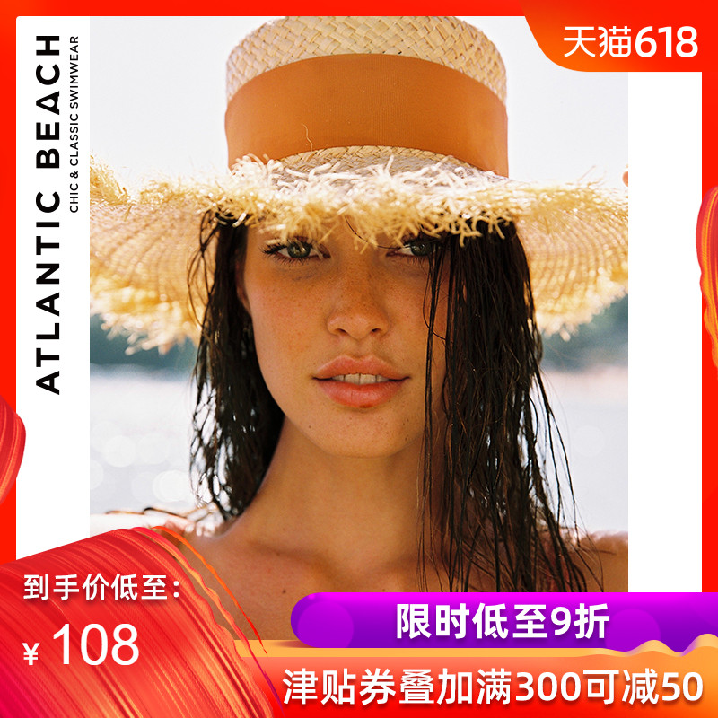 AtlanticBeach草帽遮阳帽海边防晒沙滩帽百搭ins风橙绑带度假草帽|msdalam kategori sukan/Yoga/kecergasan/bekalan peminat, berenang, peralatan renang, visor/topi pantai - dari Buy2taobao.com untuk memberikan perkhidmatan ejen Taobao profesional membeli