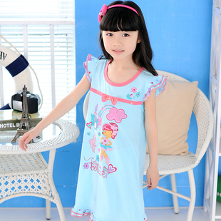  夏季新款儿童睡衣 女童 可爱公主睡裙女孩 纯棉小孩子家居服内衣