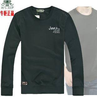  春装新款 Afs JEEP/战地吉普 商务休闲男士园领套头卫衣男装