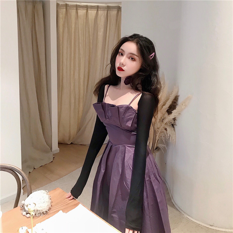 黑色小披肩女裝 複古紫羅蘭立體花苞束腰禮服連衣裙2019新款夏季在類目 女裝/女士精品, 套裝/學生校服/工作制服, 時尚套裝中 - 來自Buy2taobao.com提供專業的淘寶代購服務