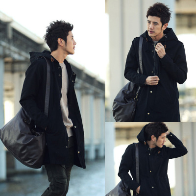 2014<em>春秋</em>新款男士风衣修身<em>韩版男外套</em>潮流中