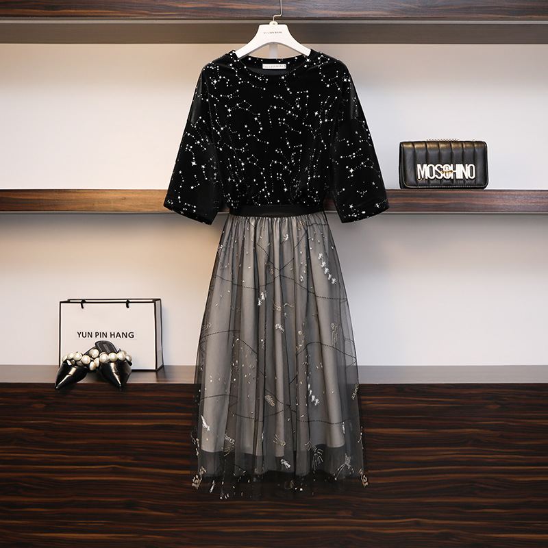 2019 new pattern Fat women Summer wear Western style Fat sister Dress Large Women's wear Cover the belly Dress Two piece setin the Women's clothing/Boutique , Large size women category - from Buy2taobao.com to provide professional Taobao agent buy service