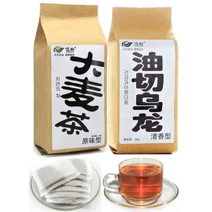  佰翔 原味型大麦茶+油切乌龙茶 1件2袋 送2夹子