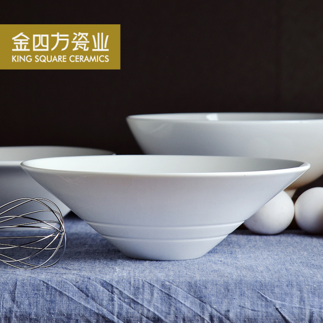 金四方纯白饭碗唐山骨瓷餐具9寸大碗汤碗面碗餐具陶瓷碗和面碗|ruв категории посуда, посуда, чаша - от Buy2taobao.com для оказания профессиональной услуги покупки агента Taobao