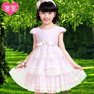  童装女童连衣裙夏季新款韩版儿童裙子夏装童装公主裙演出纱裙