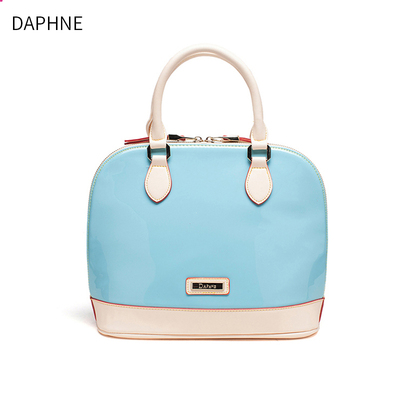 Daphne/达芙妮女包 欧美风时尚拼色休闲手提包简约大容量包包