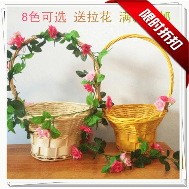 柳编花篮藤编手提篮插花篮装饰礼品篮竹编小篮舞蹈道具篮多肉花盆|ruв категории Домашний быт, ваза/цветок/искусственные цветы/моделирование украшения, цветок/ваза, корзинка - от Buy2taobao.com для оказания профессиональной услуги покупки агента Taobao