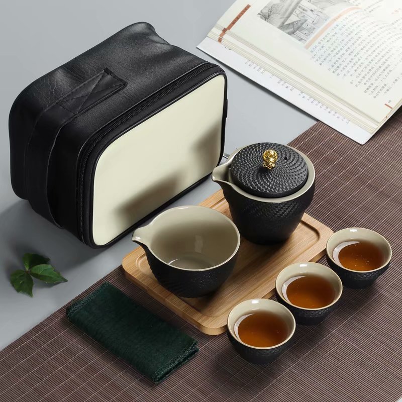 黑陶快客杯壹壺三杯帶公道杯粗陶便攜式旅行茶具套裝茶壺茶杯在類目 餐飲具, 茶具, 茶杯中 - 來自Buy2taobao.com提供專業的淘寶代購服務