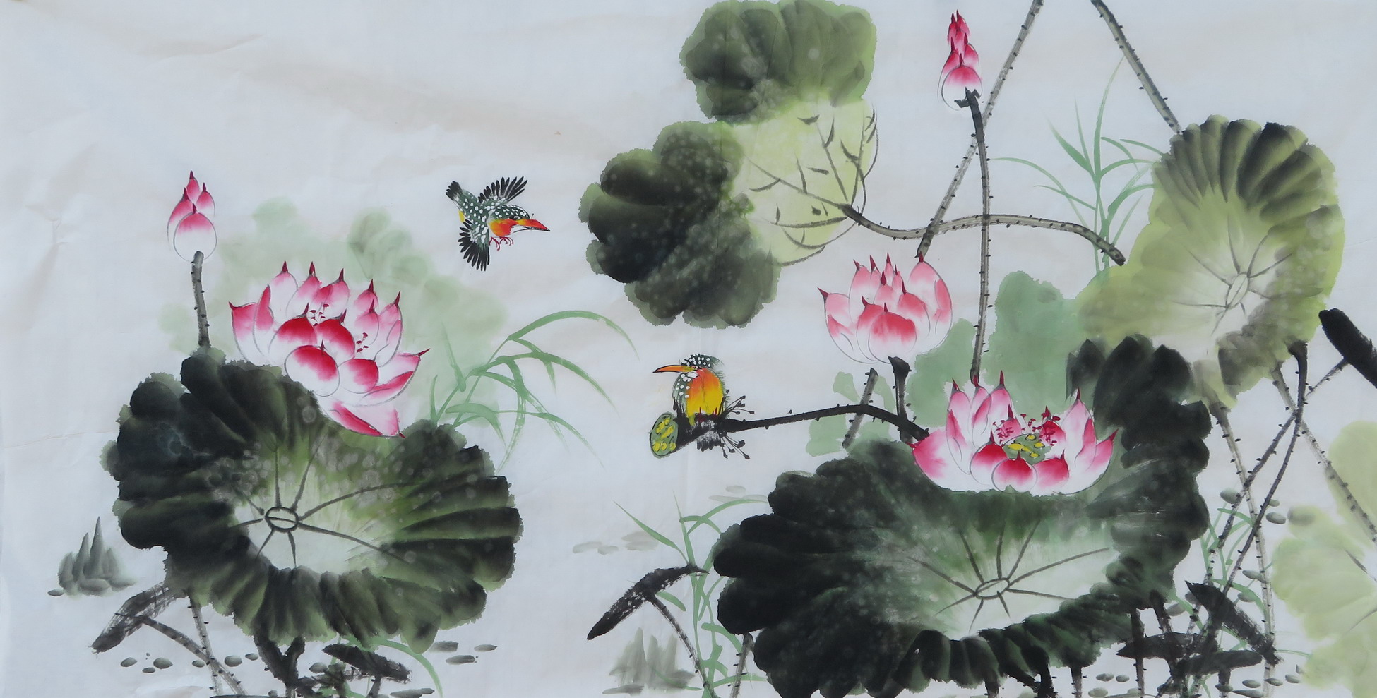 【8墨锦轩】特价装饰国画字画纯手绘花鸟画四尺荷花鱼 连年有余在类目 家居饰品, 装饰画, 国画中 - 来自Buy2taobao.com提供专业的淘宝代购服务