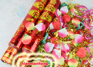  婚庆礼花礼炮 玫瑰花瓣彩带礼炮桶 手持礼花筒礼炮彩炮