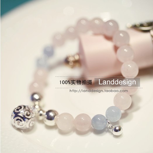 Landdesign独家手作 玲珑球 玲珑心 925纯银饰品 水晶手链 Landdesign独家手作 玲珑球 玲珑心 925纯银饰品 水晶手链