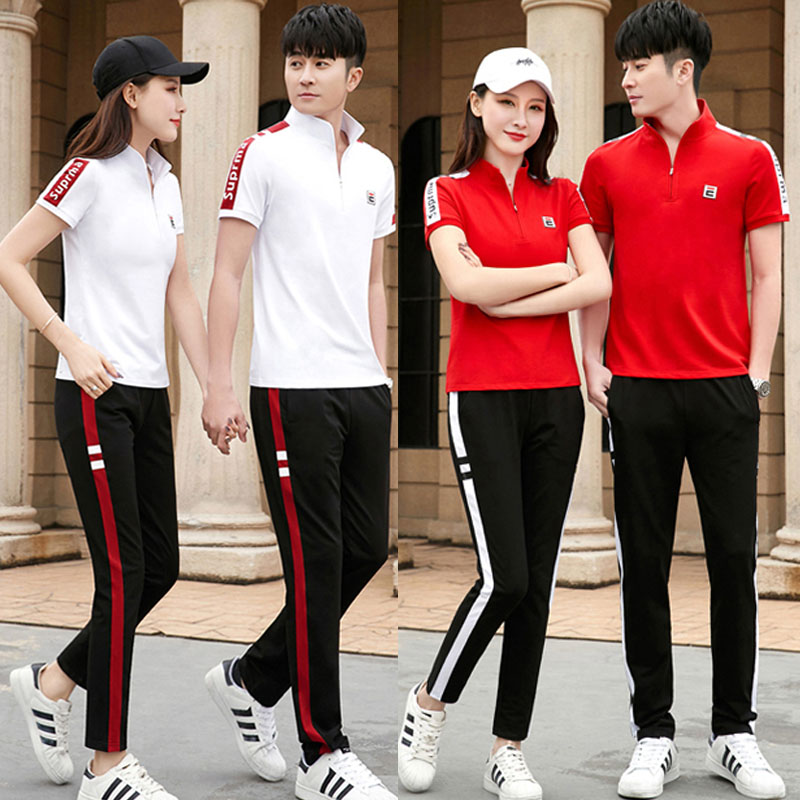 运动服套装休闲男夏季立领2019新款夏装时尚短袖长裤夏天运动服装|ruв категории спортивный костюм/досуг одежды, спортивный костюм - от Buy2taobao.com для оказания профессиональной услуги покупки агента Taobao