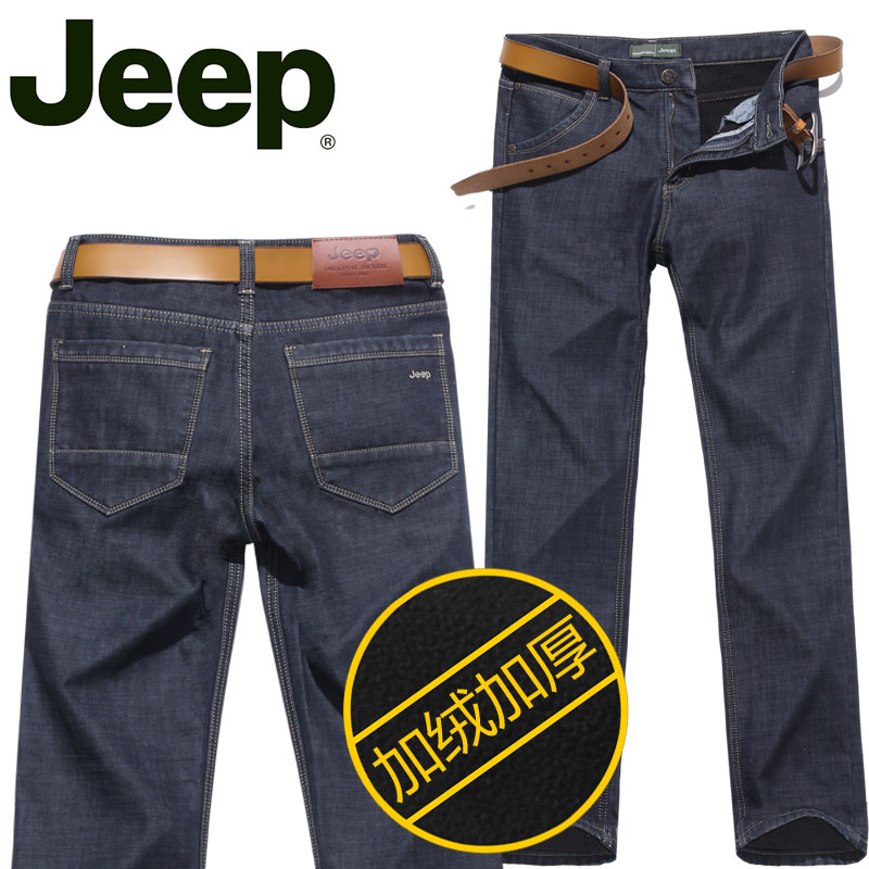 正品打折jeep牛仔裤男黑色新款商务休闲男士牛