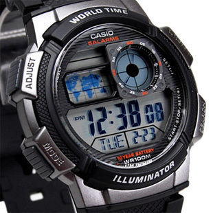  卡西欧CASIO男士电子登山手表 男式运动多功能户外表AE-1000W-1B