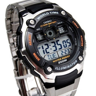  卡西欧学生电子表 casio男士运动登山防水男式手表AE-WD-1A