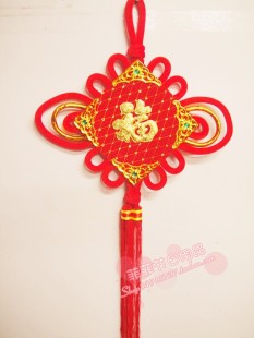  新年用品 中国结 福字中国结 新年装饰用品 金丝绒烫金中国结