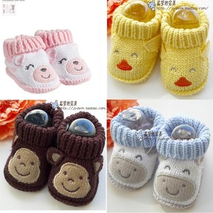  冲冠特价卡特男女宝毛线袜鞋/婴儿鞋子/新生儿袜套/防滑步前鞋