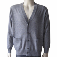 中老年<em>男士</em>羊绒衫<em>开衫</em>男<em>V领</em>加厚毛衣<em>开衫</em>老年