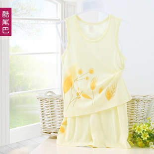  酷尾巴新款2件套孩子夏季原创童装中性套装 儿童短袖宝宝衣服幼儿