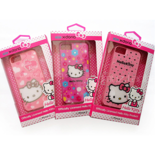  x-doria正品 Hello kitty鑲钻凯蒂 苹果iPhone5手机壳 卡通保护套