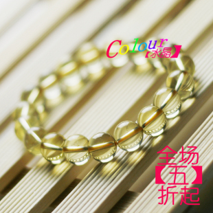  Colour首饰 正品纯天然巴西3A黄水晶手链 男/女款 招财助运 饰品