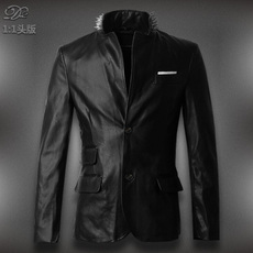 Одежда из кожи dsquared2012秋冬新款顶级卡丽皮酵洗修铆钉朋克款皮衣潮男款417 417p 345