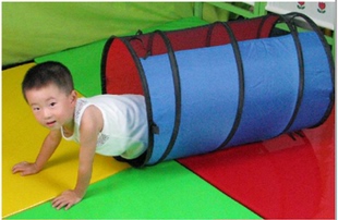 单隧道 藏猫猫游戏 可接滚地龙 钻爬 幼儿园早教