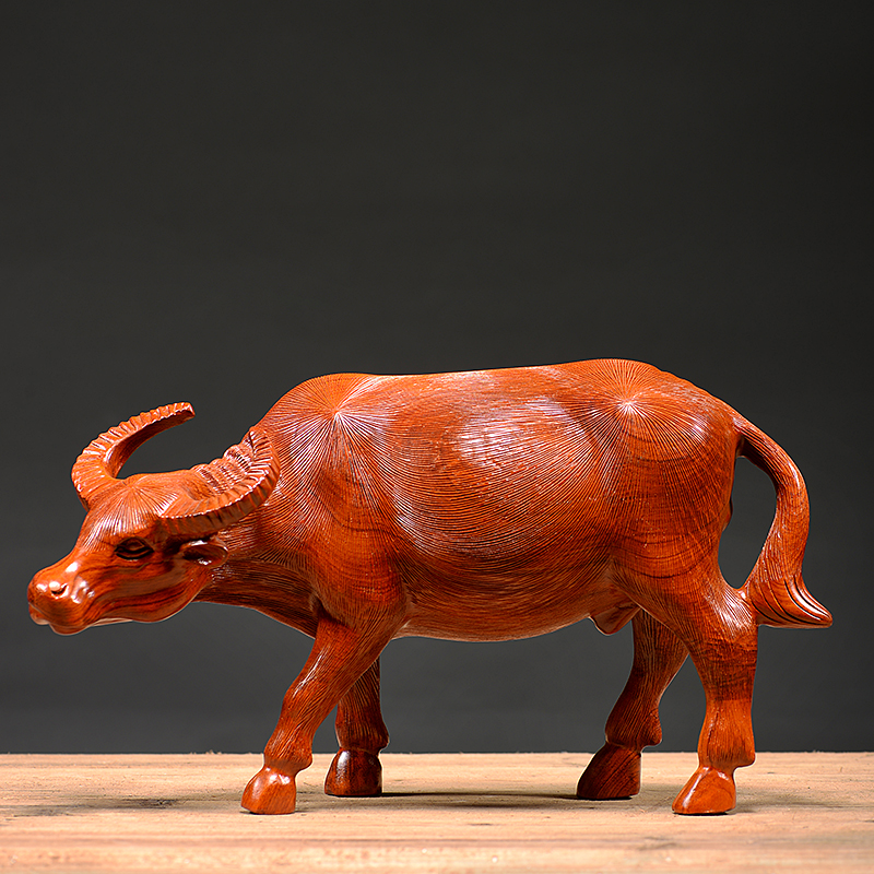 Rosewood Buffalo Decoration Bull Rosewood Arts and Crafts Twelve Cow Lucky Fengshui animal giftin the Home accessories , Carving , Woodcarving category - from Buy2taobao.com to provide professional Taobao agent buy service