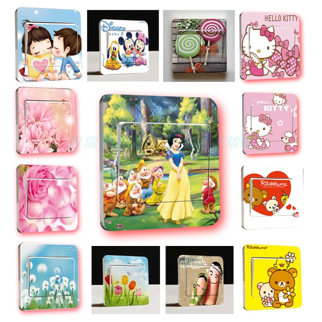 Multiple colour Super adorable Switch Sticker Cartoon Switch Sticker Oil switch translucent Switch Stickerin the Home accessories , Stickers , Switch Sticker category - from Buy2taobao.com to provide professional Taobao agent buy service