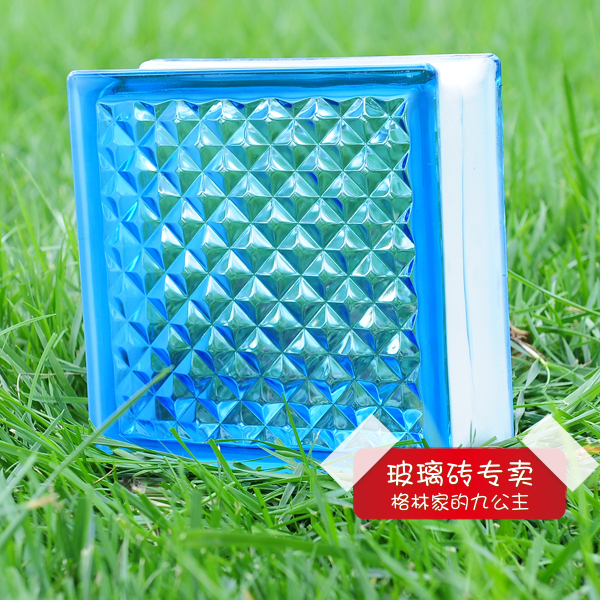 蓝色花格纹玻璃砖隔断墙厨房背景墙客厅卫生间卫浴效果图厂家直销在类目 基础建材, 玻璃, 玻璃砖中 - 来自Buy2taobao.com提供专业的淘宝代购服务