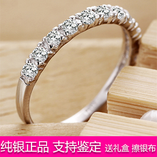  韩版925纯银排钻戒指 女 施华洛世奇 韩国时尚 复古食指装饰戒指