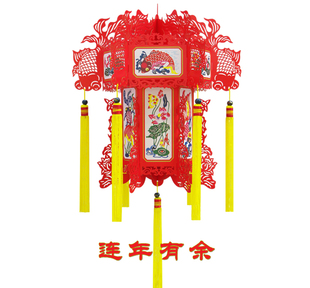  小号民间手工雕刻纸雕宫灯非遗工艺礼品春节灯笼灯谜灯笼特价